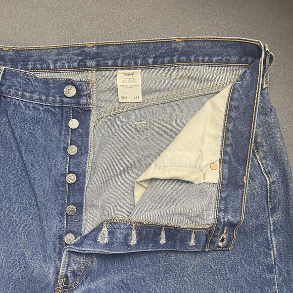 Levis 501XX Jeans Mens 38x30 Blue Straight Leg Button Fly Made in Colombia Y2K - Picture 2 of 16